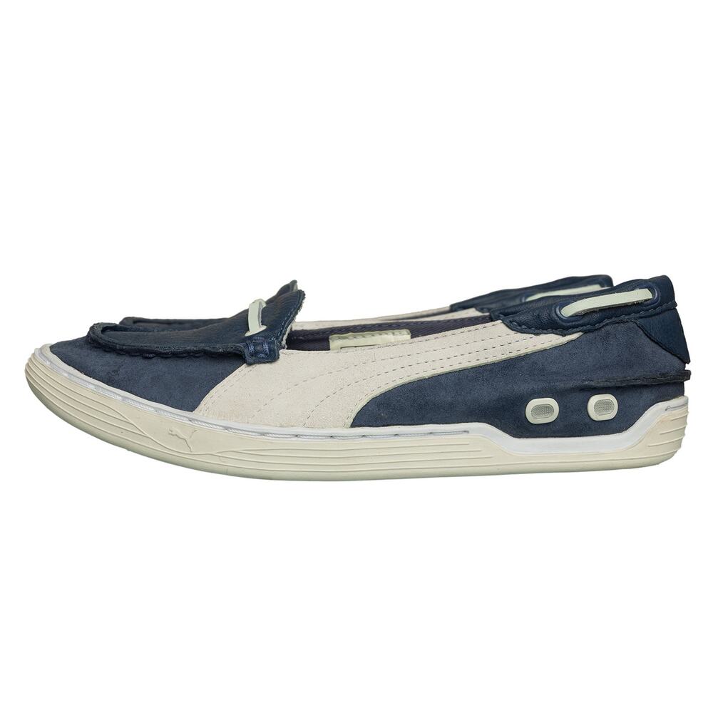 Women Designer Puma Limited Edition Leather Deck Boat Shoes Flats SlipOn Loafers